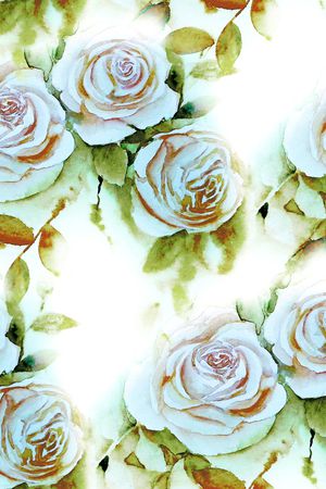 水彩花卉印花华亿平台图片