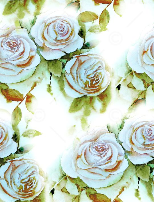 水彩花卉印花华亿平台图片