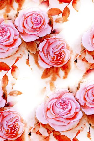 水彩花卉印花华亿平台图片