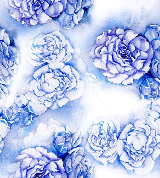 水彩花卉印花华亿平台图片