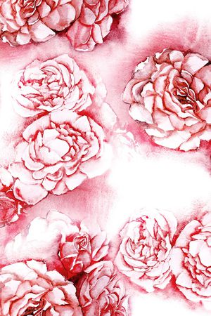 水彩花卉印花华亿平台图片