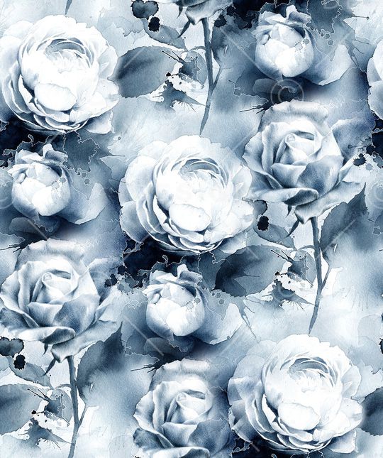 水彩花卉印花华亿平台图片