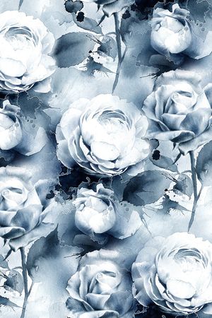 水彩花卉印花华亿平台图片