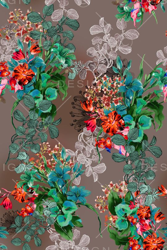 花卉印花华亿平台图片