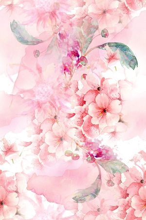 水彩花卉印花华亿平台图片