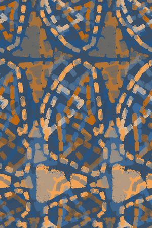 手绘线条笔触印花华亿平台图片