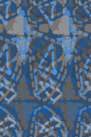 手绘线条笔触印花华亿平台图片