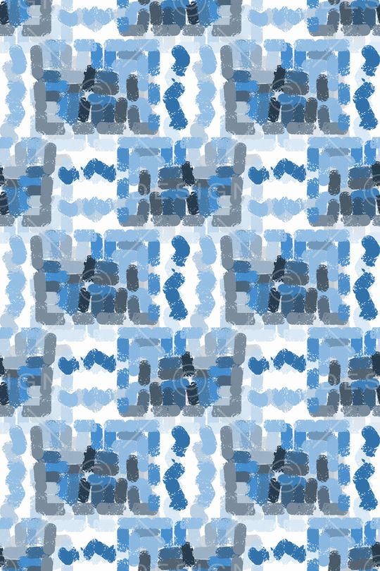 手绘线条笔触印花华亿平台图片