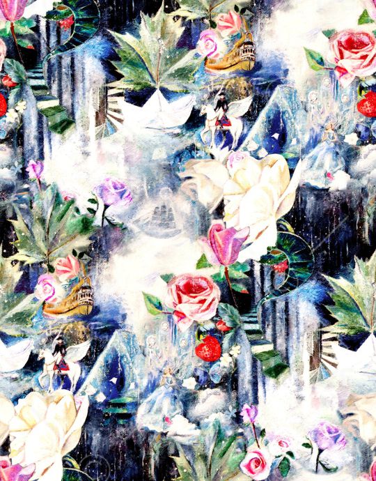 手绘花卉印花华亿平台图片