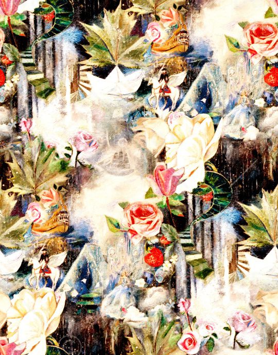 手绘花卉印花华亿平台图片