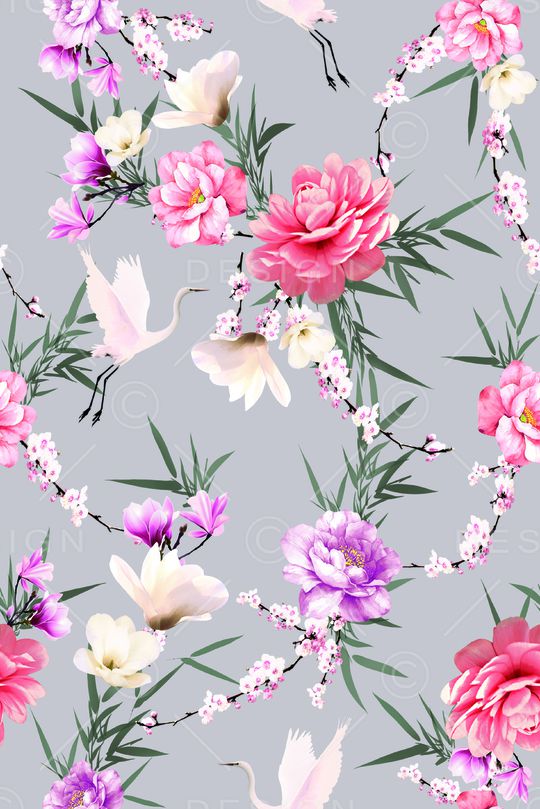 花卉印花华亿平台图片