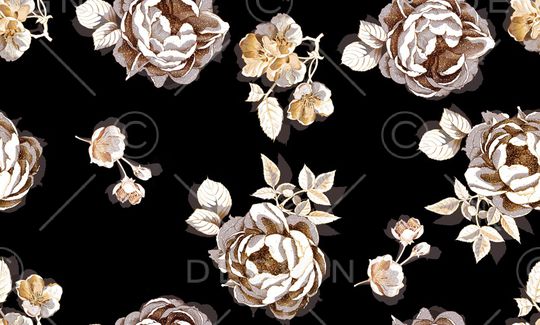 水彩花卉印花华亿平台图片