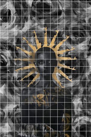 手绘灰玫瑰印花华亿平台图片