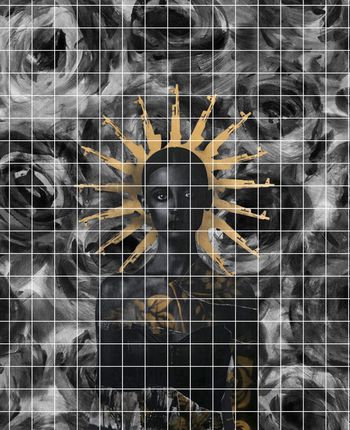 手绘灰玫瑰印花华亿平台图片