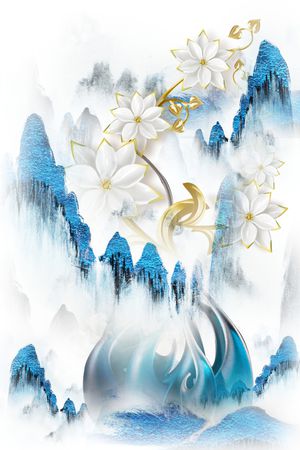 风景景观印花华亿平台图片