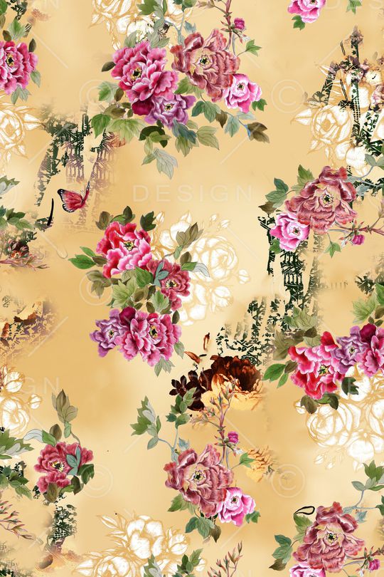 花卉印花华亿平台图片