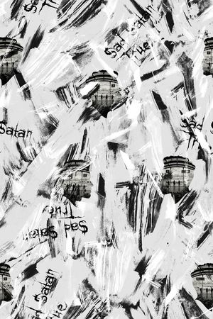 黑白抽象印花华亿平台图片