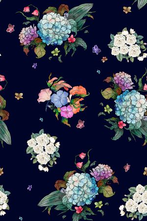 绣球花印花华亿平台图片