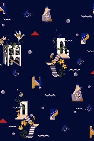 几何印花华亿平台图片