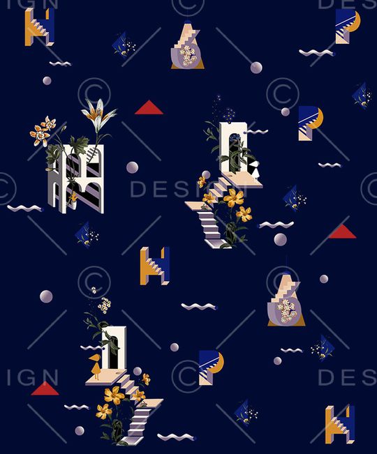 几何印花华亿平台图片