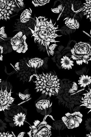 黑白华亿平台印花华亿平台图片