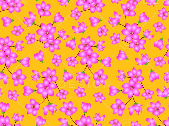 清爽底花卉印花华亿平台图片