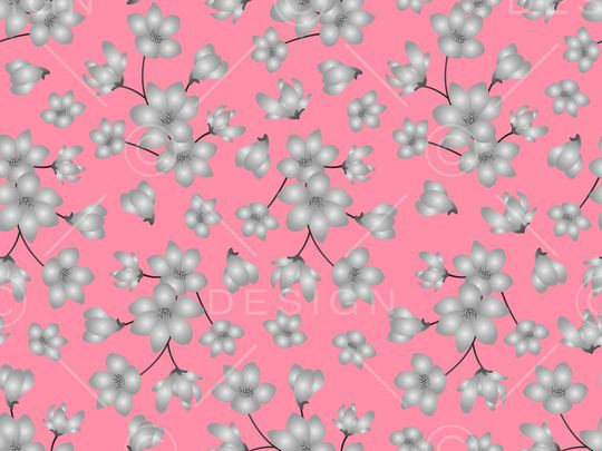 清爽底花卉印花华亿平台图片