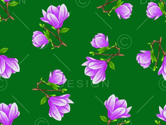 玉兰花印花华亿平台图片