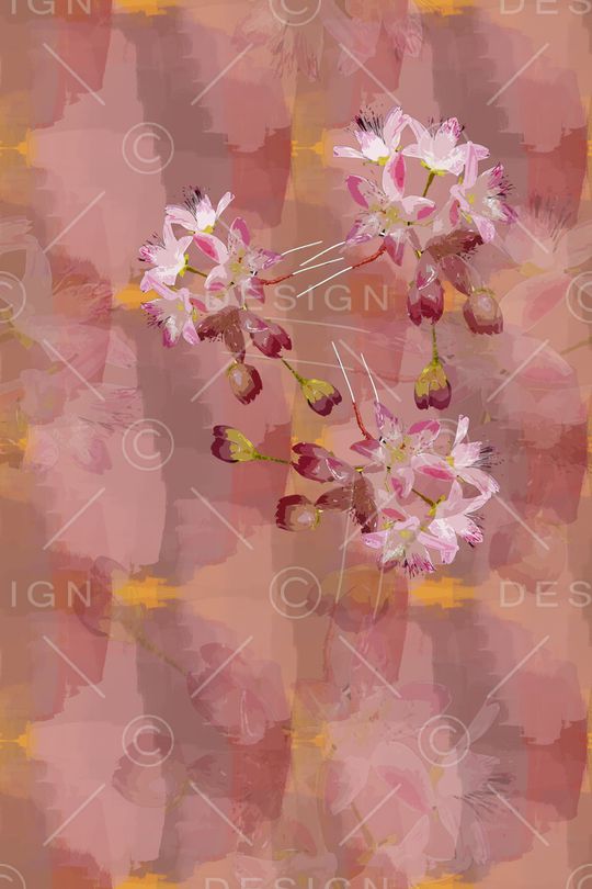 手绘线条笔触印花华亿平台图片