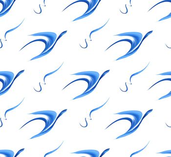 1234600-手绘飞鸟清新抽象花卉1