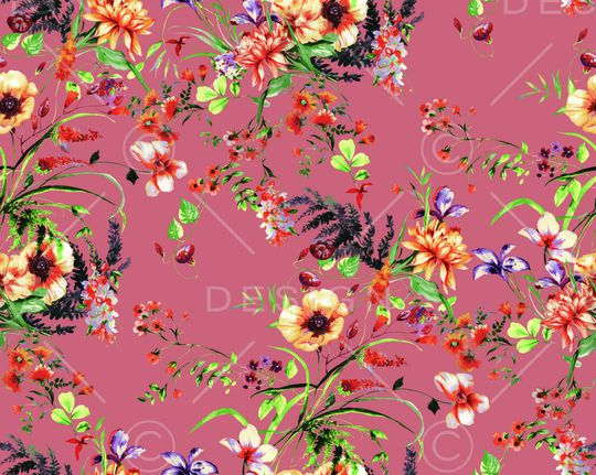 风格化花卉印花华亿平台图片