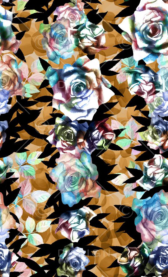 抽象花卉印花华亿平台图片