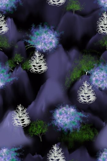 1235463-青山绿水桃花松果-1