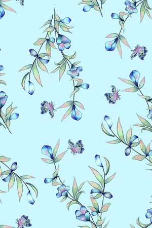 清爽底花卉印花华亿平台图片