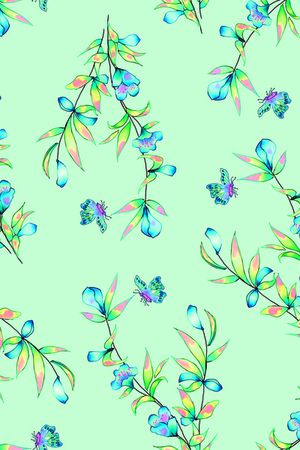 清爽底花卉印花华亿平台图片