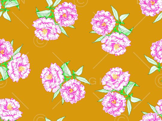 清爽底花卉印花华亿平台图片