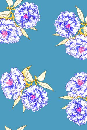 清爽底花卉印花华亿平台图片