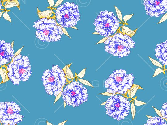 清爽底花卉印花华亿平台图片