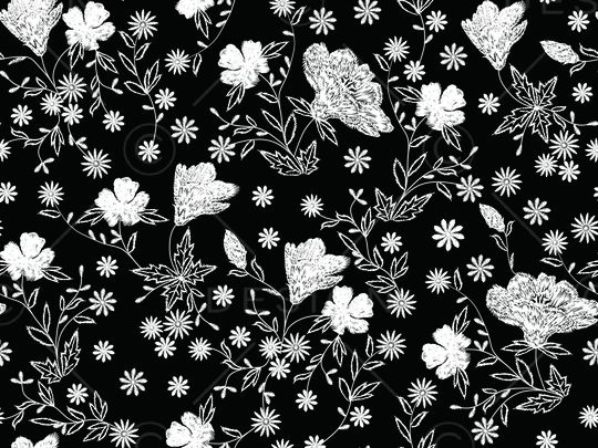 刺绣花卉印花华亿平台图片