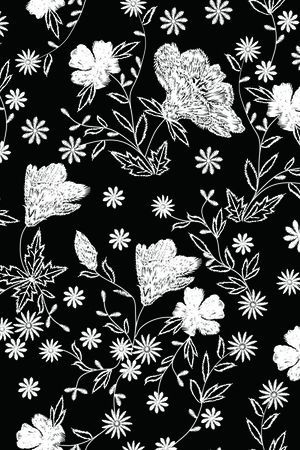 刺绣花卉印花华亿平台图片