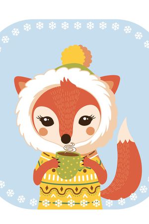 卡通狐狸印花华亿平台图片