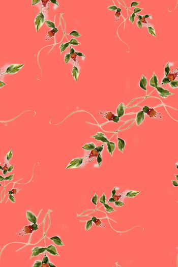 水彩花卉印花华亿平台图片