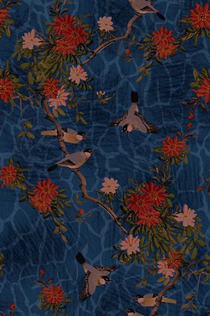 花鸟印花华亿平台图片