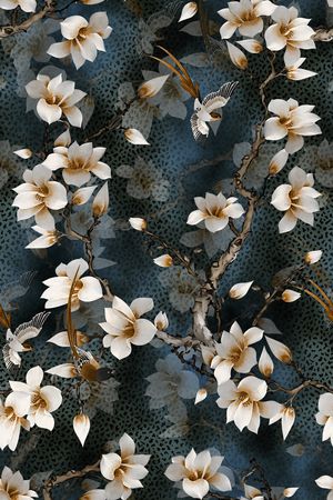 花鸟印花华亿平台图片