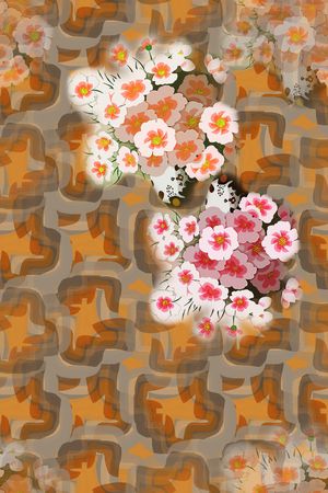 彩底花卉印花华亿平台图片