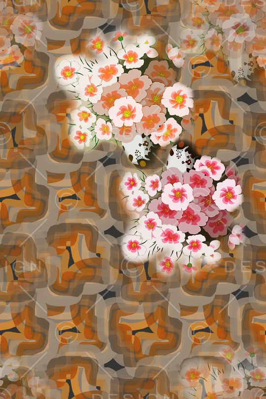 彩底花卉印花华亿平台图片