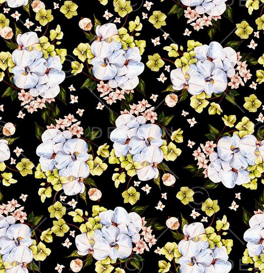 手绘玫瑰印花华亿平台图片