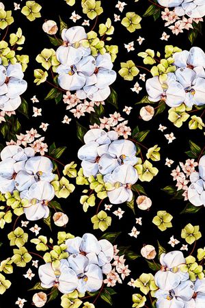 手绘玫瑰印花华亿平台图片