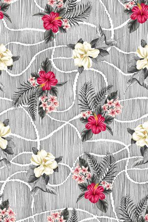 几何花卉印花华亿平台图片