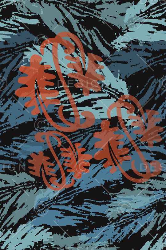 线条花卉印花华亿平台图片